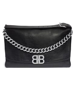 발렌시아가 BB 소프트 라지 플랩 백 블랙 7484882AAI41000