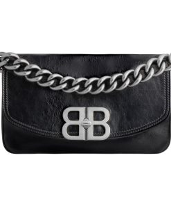 (W) 발렌시아가 BB 소프트 스몰 플랩백 블랙 7485982AAIY1000